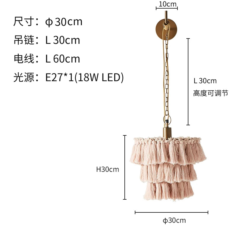 suspension moderne en coton avec pampilles design nordique artistique - vue 16 sur 22