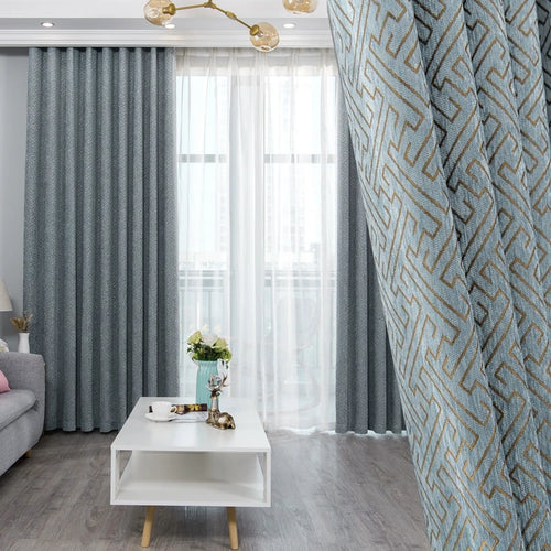 Rideau occultant motif géométrique style moderne sur mesure