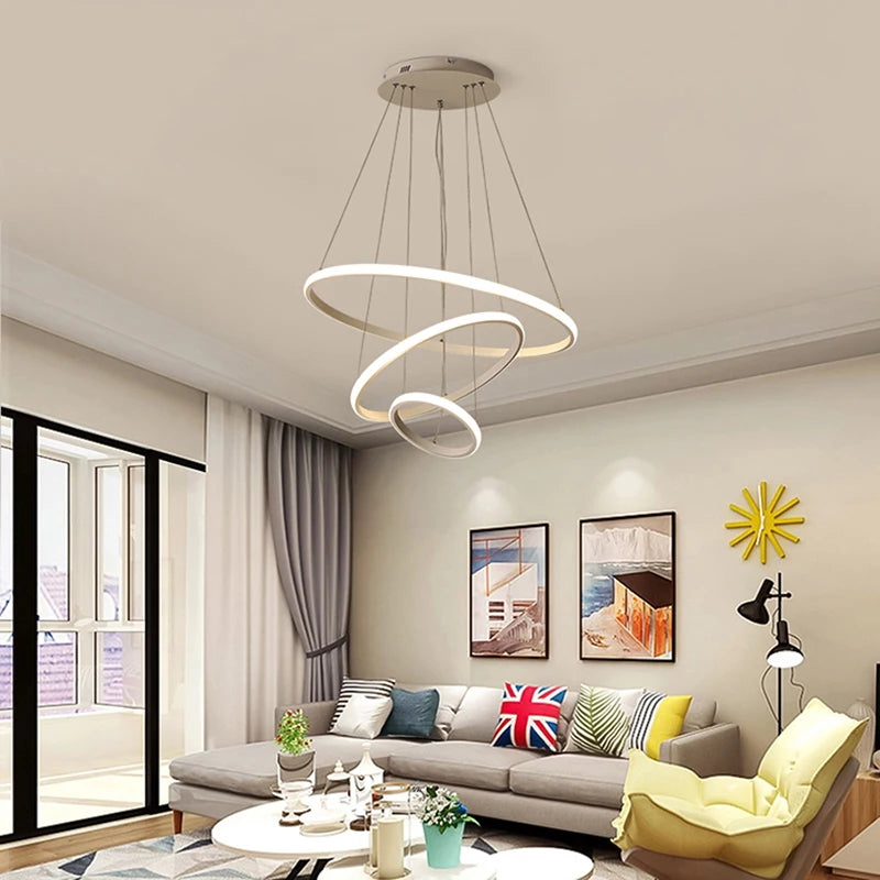 lustre moderne en aluminium pour bar et salle à manger - vue 5 sur 6