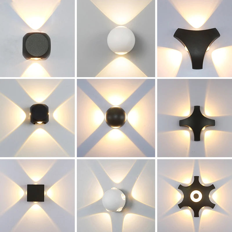 Applique murale extérieure LED moderne noir jardin porche forme IP65 110 V 220 V extérieur numéro de maison lumière étanche éclairage mural - vue 3 sur 15