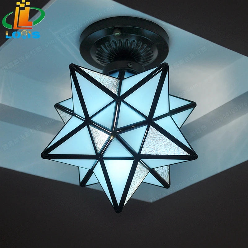 plafonnier pentagramme moderne éclairage étoile pour couloir ou entrée - vue 5 sur 8