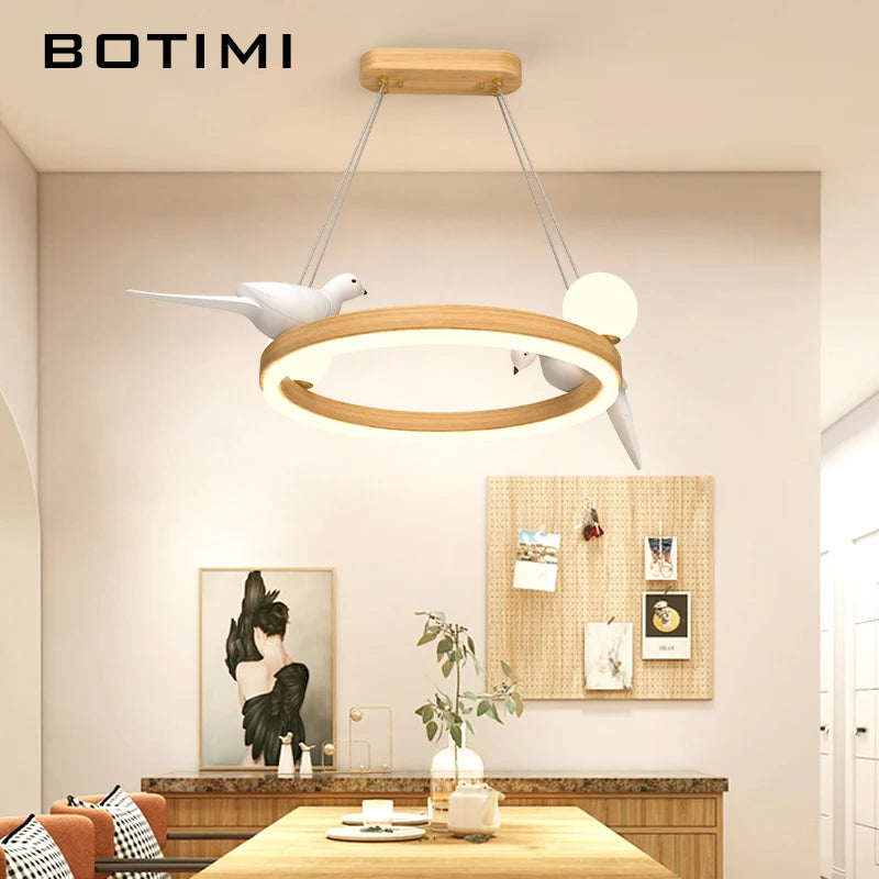 lustre led rond avec oiseaux pour style postmoderne - vue 4 sur 9