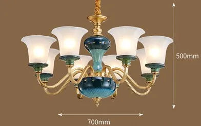 lustre en céramique et cuivre pour une ambiance moderne et simple - vue 9 sur 15