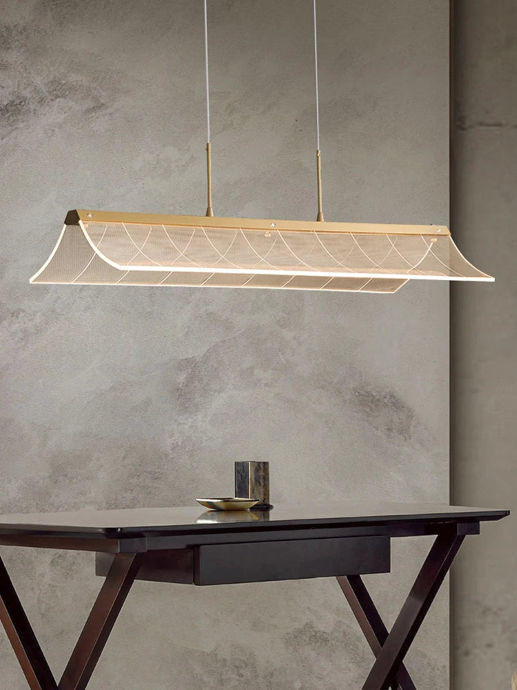 lustre moderne en cuivre suspension éclairage intérieur design - vue 2 sur 7