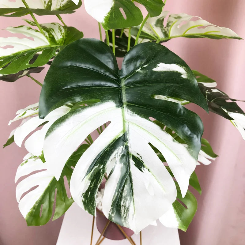 plantes monstera artificielles pour décoration tropicale et festive - vue 7 sur 10