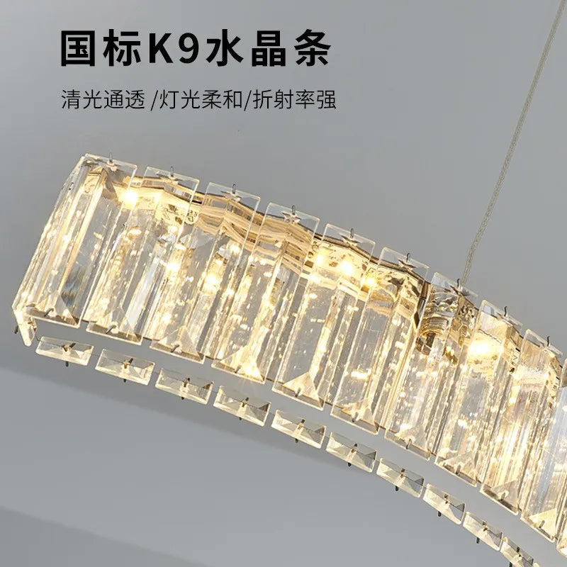 lampe de luxe nordique à bande longue pour restaurant bar