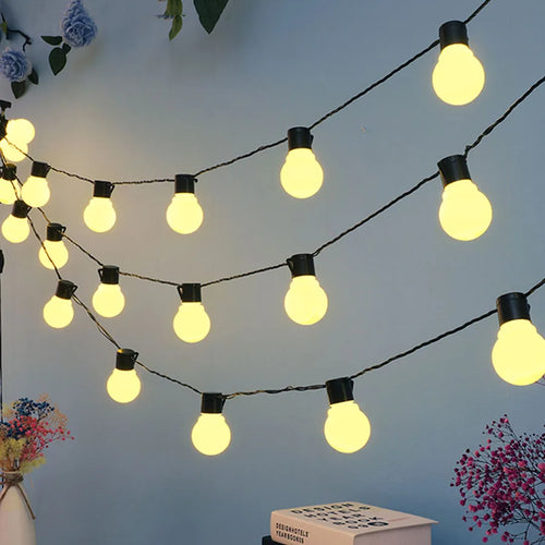 guirlande lumineuse globe 38 led féerique pour décorations extérieures