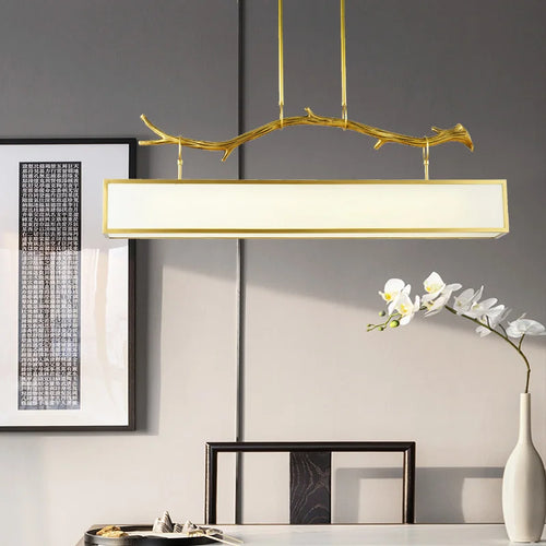 lustre moderne en cuivre design branche d'arbre décoratif intérieur - vue 5 sur 7
