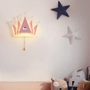 applique murale couronne dessin animé avec télécommande pour enfants filles