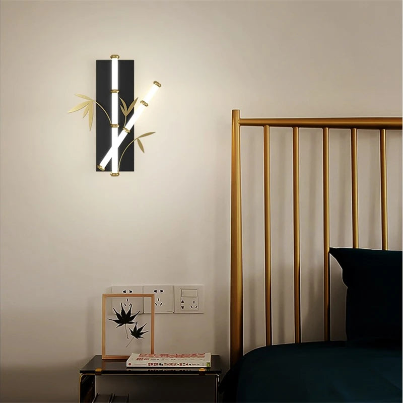 applique murale imitation bambou acrylique style chinois moderne - vue 4 sur 10