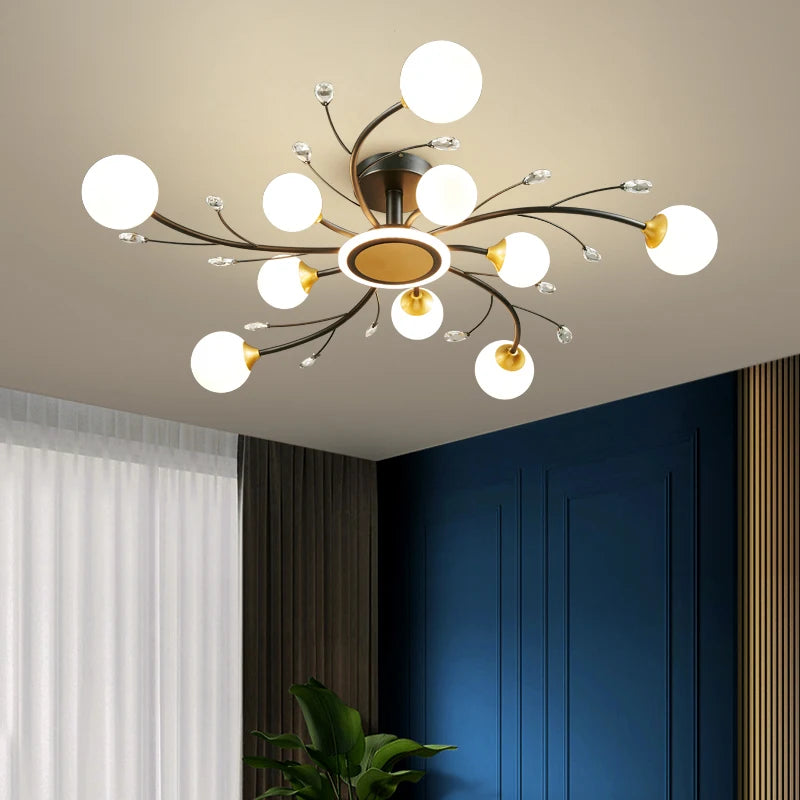 lustre moderne en cristal pour une ambiance minimaliste élégante - vue 3 sur 8