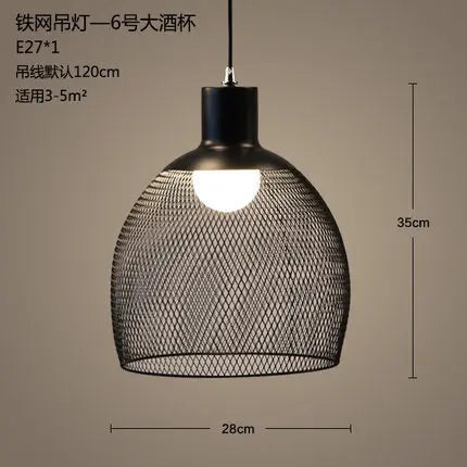lustre industriel cage à oiseaux style loft rétro en fer minimaliste - vue 13 sur 17