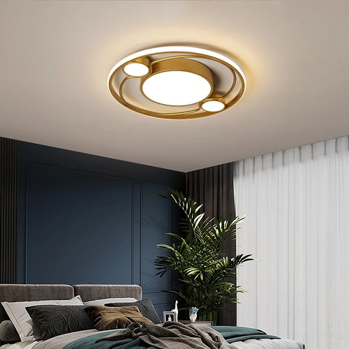 plafonnier rond or led avec télécommande pour toutes les pièces
