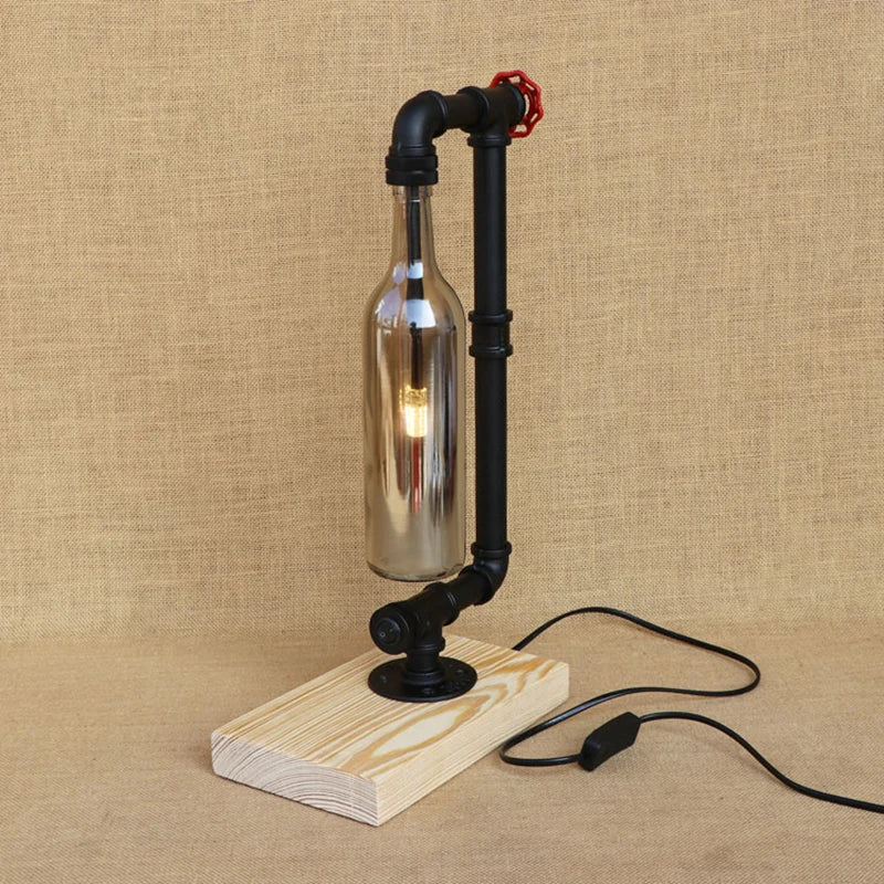lampe de bureau vintage industrielle avec abat-jour en bouteille - vue 5 sur 10