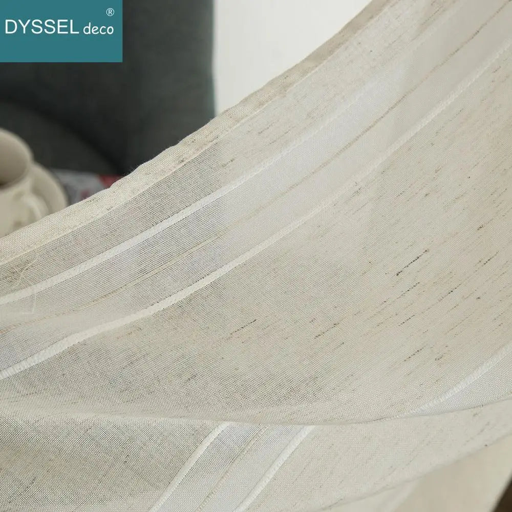 Voilage rideau rayures style européen pour salon chambre - vue 7 sur 8