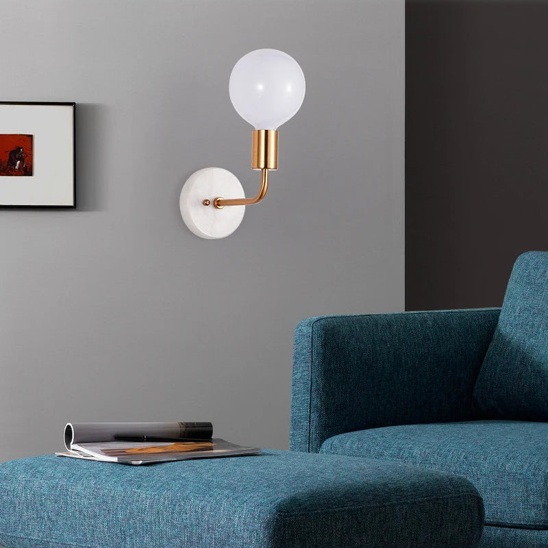 applique murale en marbre et verre design nordique pour décoration intérieure - vue 5 sur 6