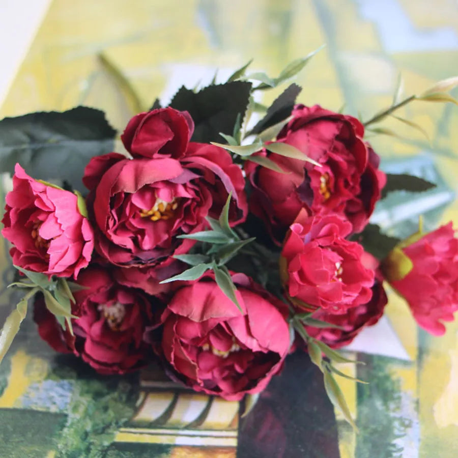 bouquet shabby chic en soie pour mariage et décoration intérieure - vue 9 sur 11