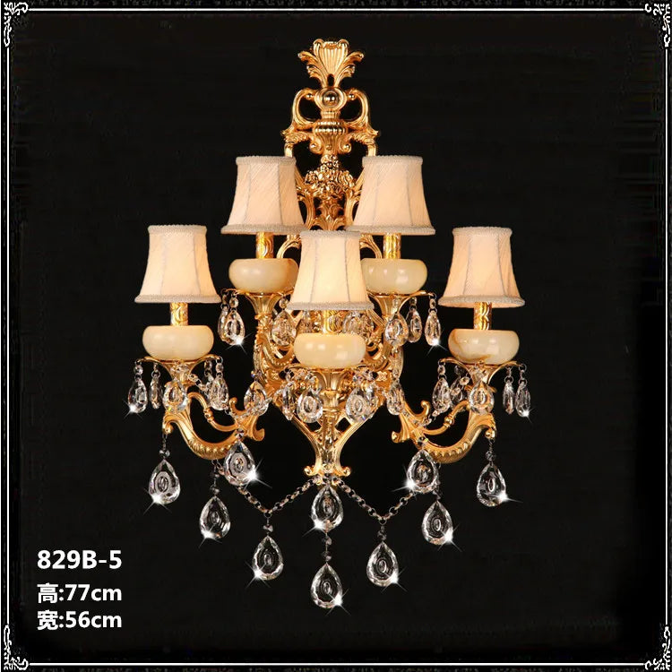 applique murale rétro à 5 bras en cristal pour intérieur élégant - vue 3 sur 12