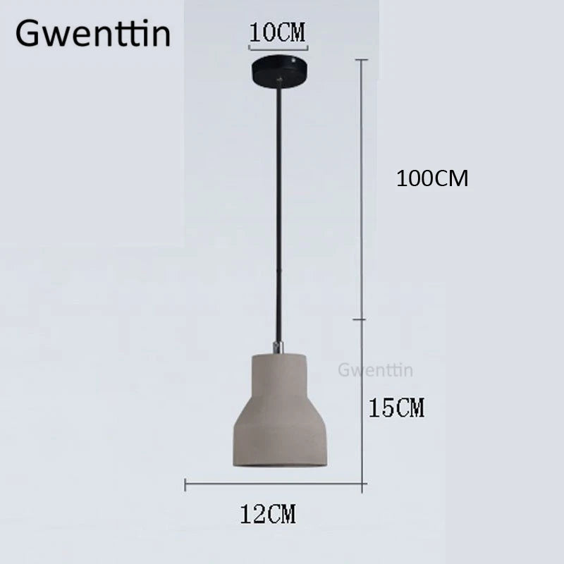 suspension vintage en ciment style nordique industriel pour intérieur - vue 5 sur 7