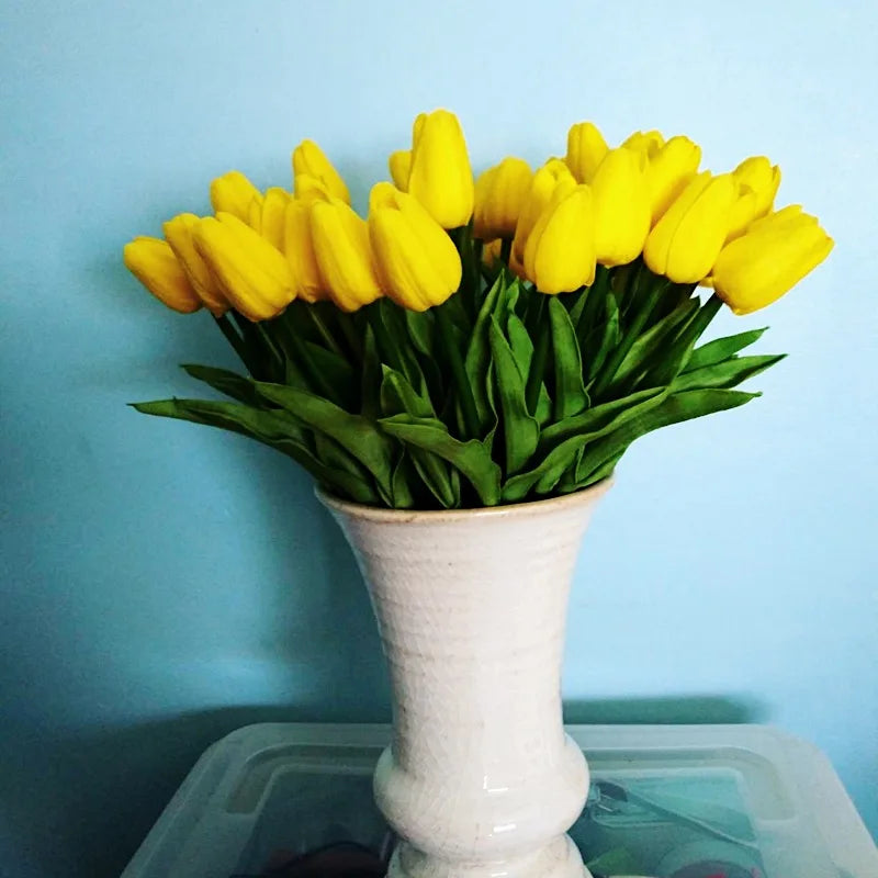lot de 10 tulipes artificielles pour décoration de mariage et jardin - vue 4 sur 33