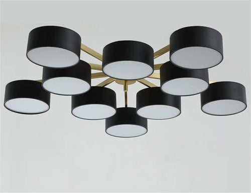 plafonnier moderne led 5 ou 10 têtes design rond acrylique métal - vue 9 sur 8
