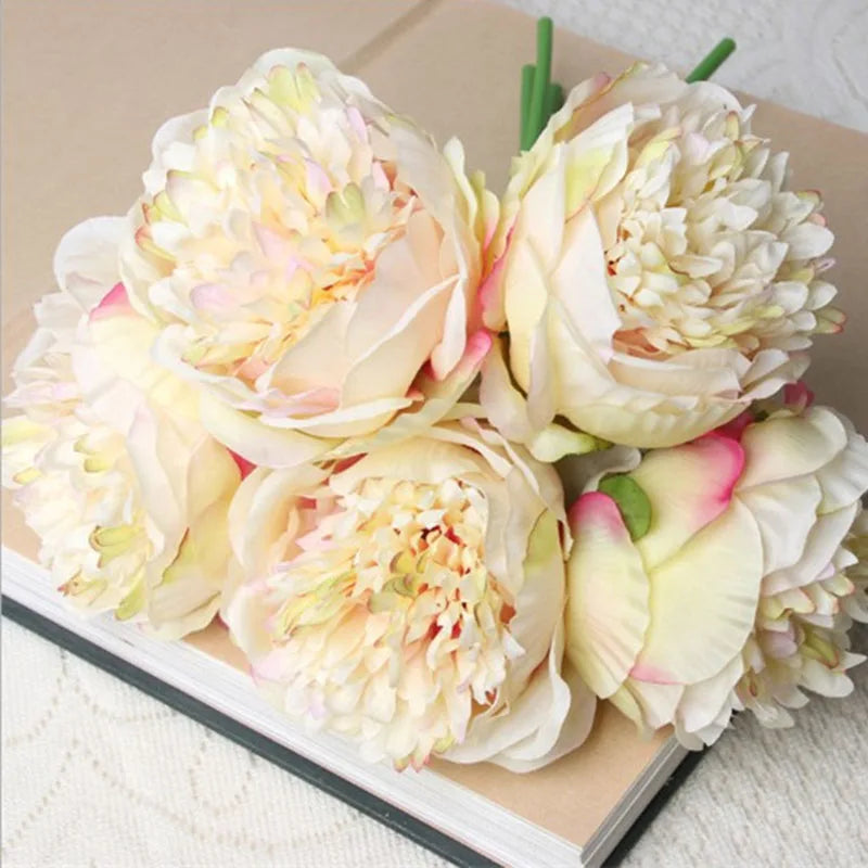 lot de 5 pivoines artificielles pour mariage et décoration intérieure - vue 11 sur 18