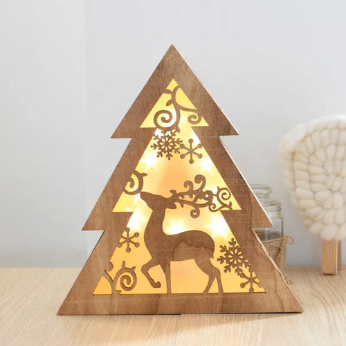 éclairage led vacances arbre noël cerf étoile décoration maison