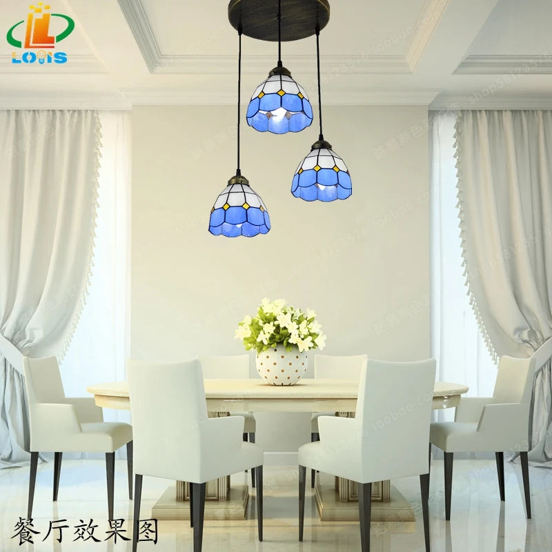 lampe de table tiffany moderne trois niveaux éclairage dôme décoratif - vue 10 sur 10