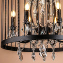 lustre vintage en fer forgé style empire cristal