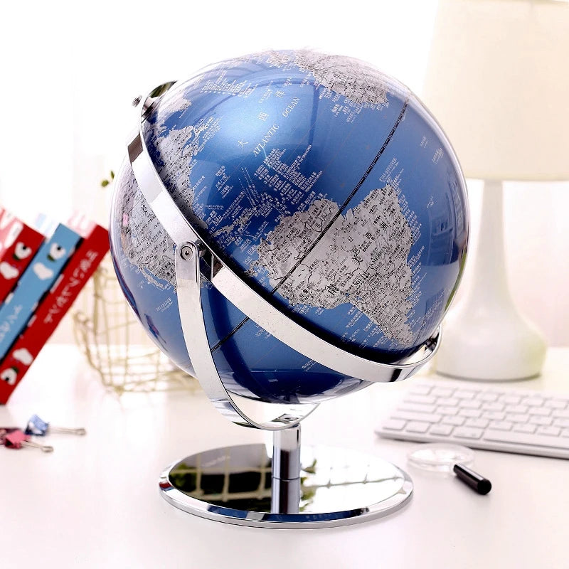 globe terrestre éducatif avec support en acier inoxydable et relief - vue 7 sur 7
