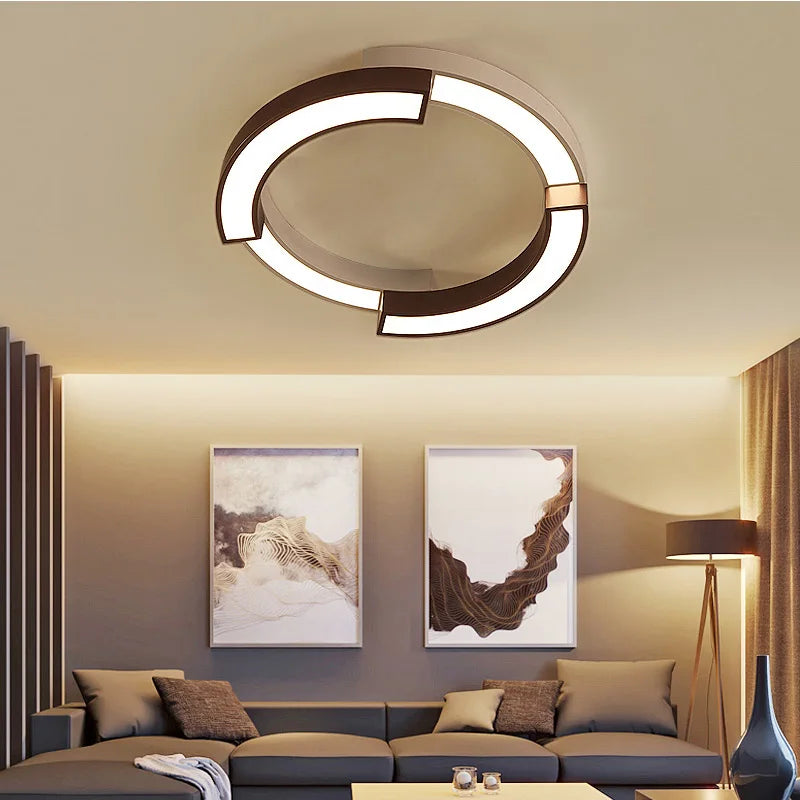 plafonnier led moderne superposition suspension maison - vue 7 sur 10