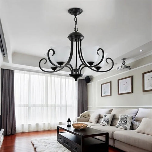 lustre suspendu en verre pour éclairage intérieur moderne