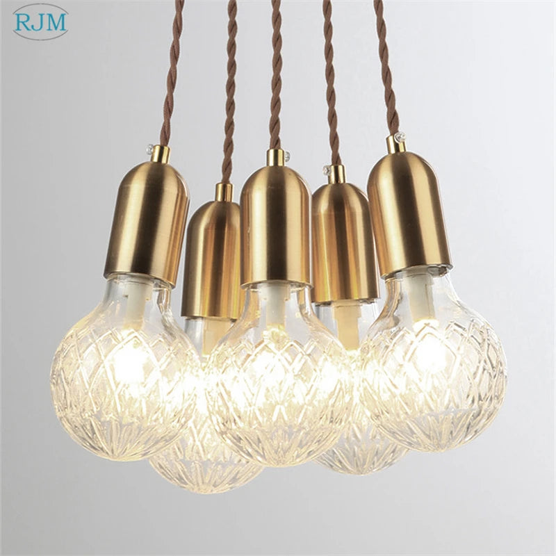 lustre suspension led créative en verre cristal postmoderne - vue 6 sur 18