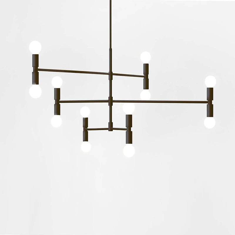 Lustre d'art en fer post-moderne éclairage Lustres en bambou créatifs LED lampe à main salon chambre cuisine Restaurant Lustres