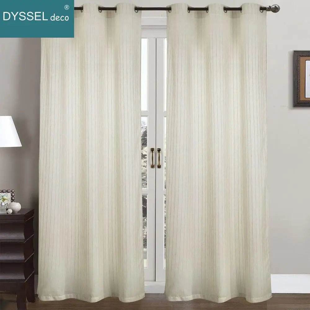 Rideau semi transparent rayures rétro style européen intérieur