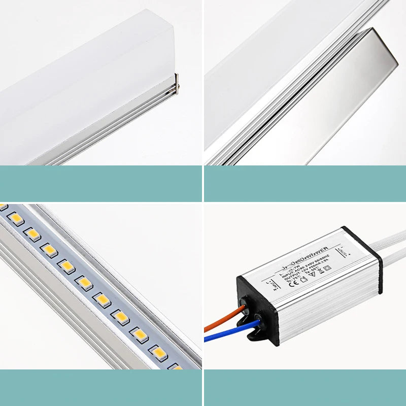 12W 490MM Bathroom Led Mirror Front Light ,LED Stainless Steel Wall Mounted Bathroom Lights AC85-260V Bar Modern Wall Lamps - vue 6 sur 6