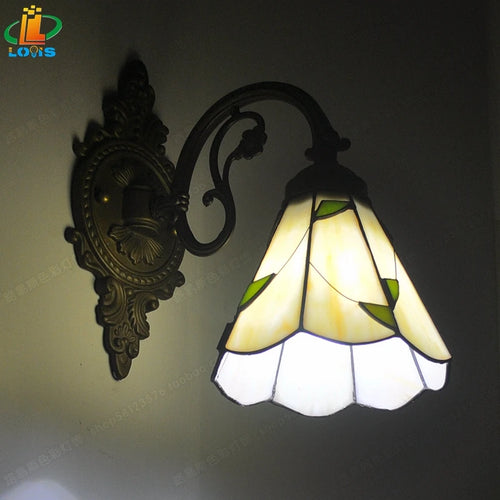 applique murale sirène en miroir émaillé style tiffany décoratif - vue 3 sur 9
