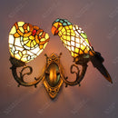 lampe de chevet perroquet design créatif en verre teinté