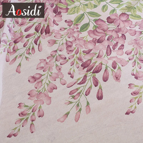 Voilage tulle motif floral moderne pour salon chambre
