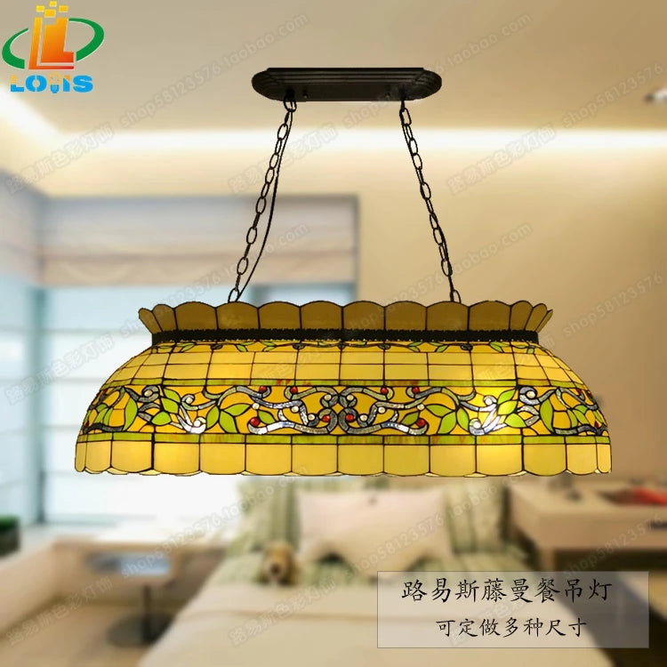 lustre rétro en rotin et verre pour éclairage de bar et restaurant - vue 3 sur 6