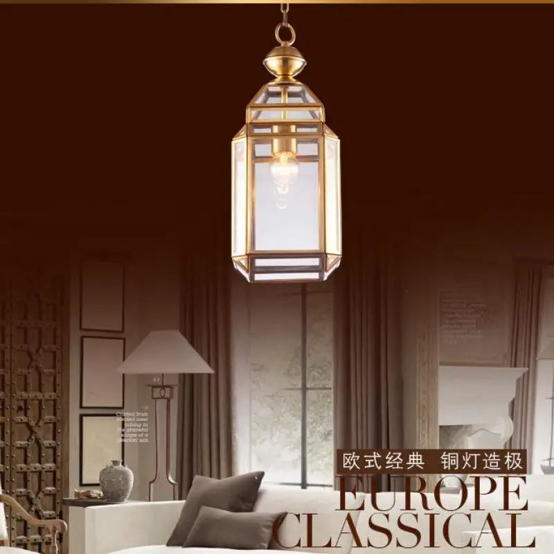 suspension en cuivre abat-jour en verre style industriel et rural - vue 7 sur 7
