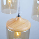 gzmj abat-jour simple en verre bois luminaire suspendu