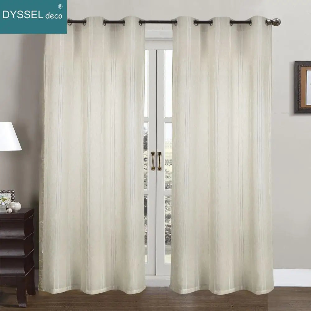 Voilage rideau rayures style européen pour salon chambre - vue 5 sur 8