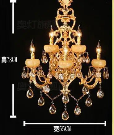 applique murale rétro à 5 bras en cristal pour intérieur élégant - vue 8 sur 12