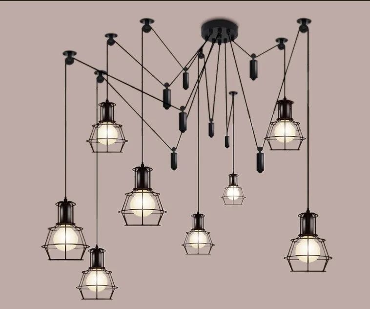 lustre rétro nordique moderne style vintage réglable pour bricolage et art - vue 6 sur 6