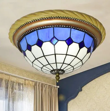 plafonnier en vitrail style méditerranéen pour extérieur et intérieur - vue 11 sur 14