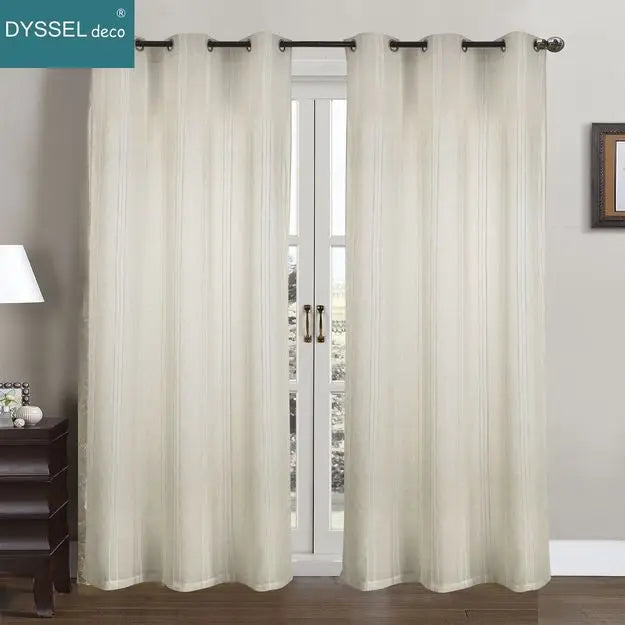 Voilage rideau rayures style européen pour salon chambre - vue 8 sur 8