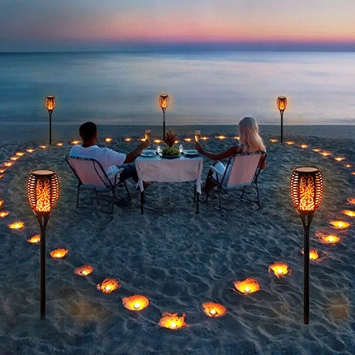 lampes solaires à flammes pour jardin et décoration extérieure