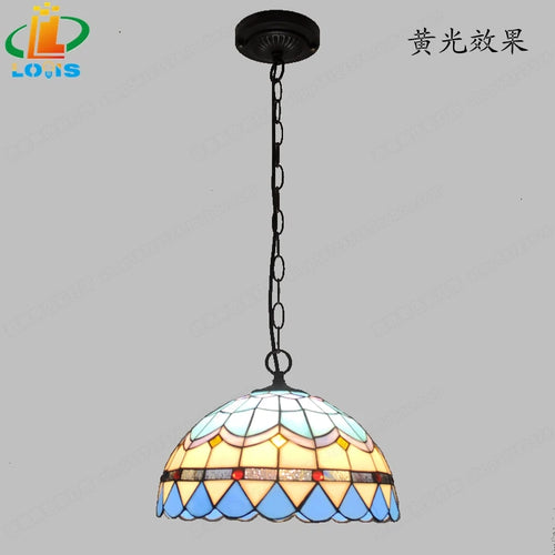 lampe de balcon méditerranéenne en verre tiffany style moderne européen - vue 3 sur 6