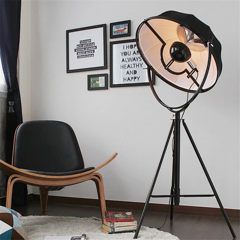 lampadaire moderne gzmj satellite en métal avec abat-jour en tissu